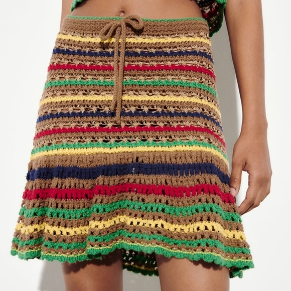 🆕️ Zara 2pc Striped Knit Skirt Set - Picture 2 of 4